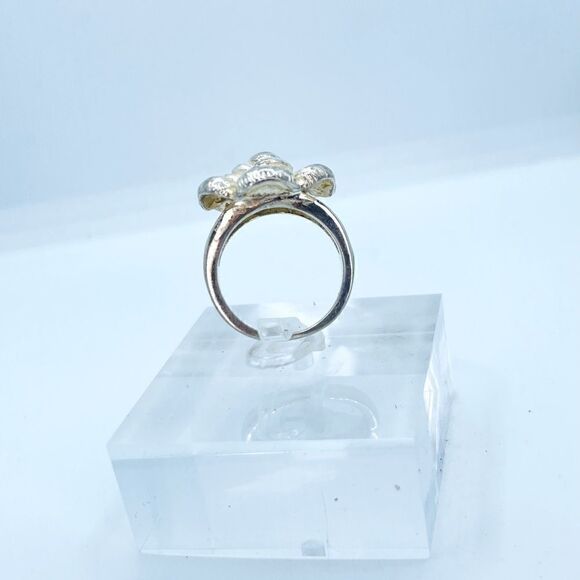Stainless Steel Detailed Flower Rose Bloom Size 6.5 - Picture 3 of 8